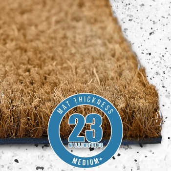 Coir Mat Natural, Custom Sizes - Thick (23mm)