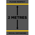 Covid 19 - Respect 2 Metre Distance - Mat Portrait
